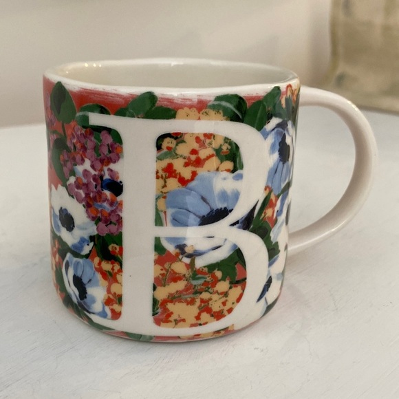 Anthropologie Initial B Floral Mug EUC - Picture 1 of 5